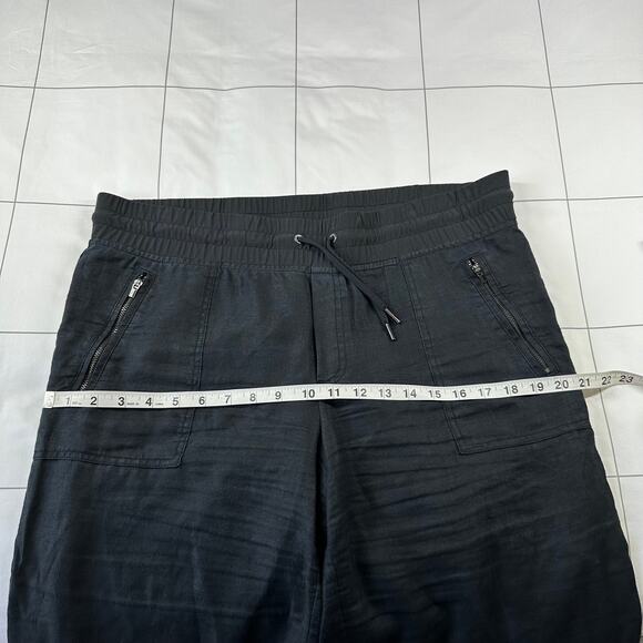 Athleta Pants Women 14 Black Cabo Linen Wide Leg Relaxed Casual Vacation Neutral - Picture 8 of 12